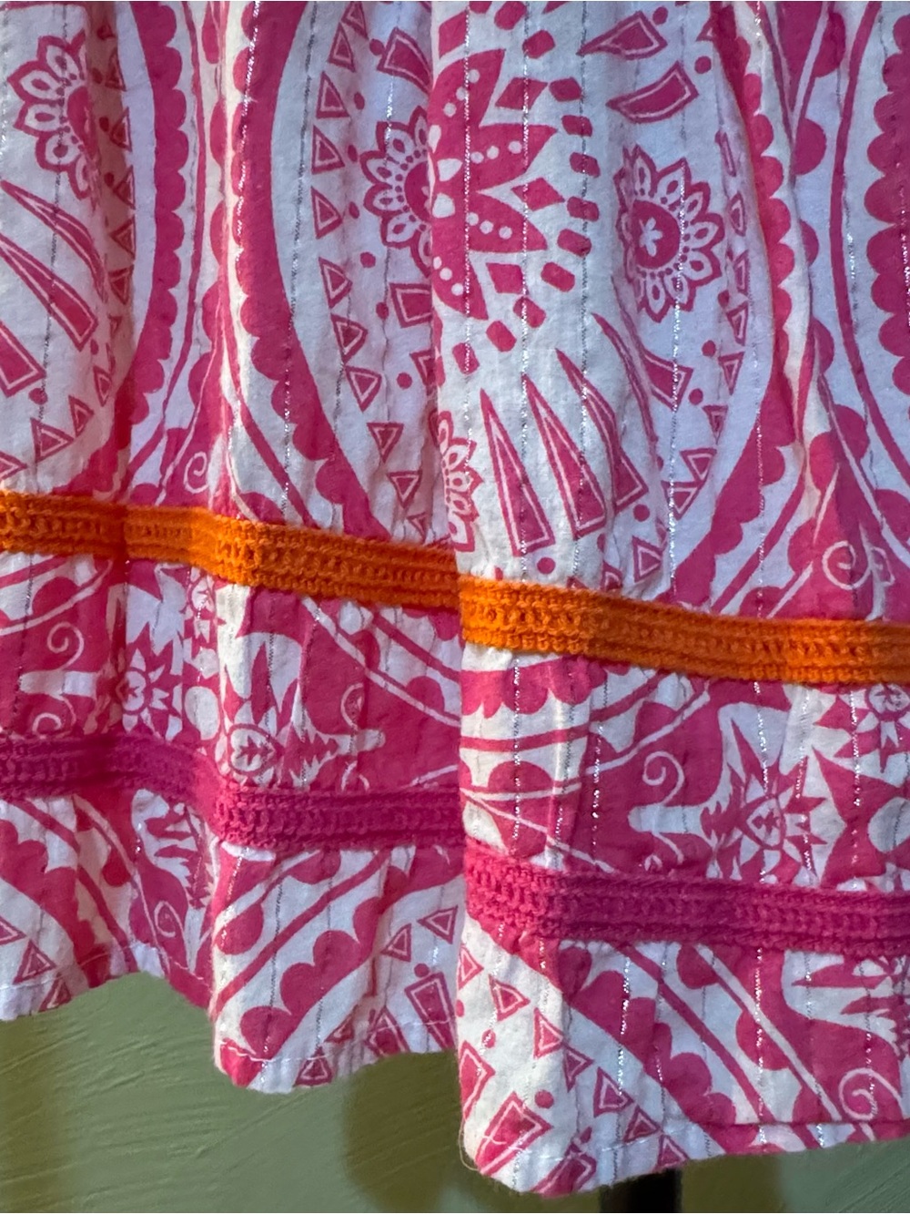The Children’s Place Girls Pink White Medallion Halter Sundress Size 6 (Small) - Picture 8 of 12